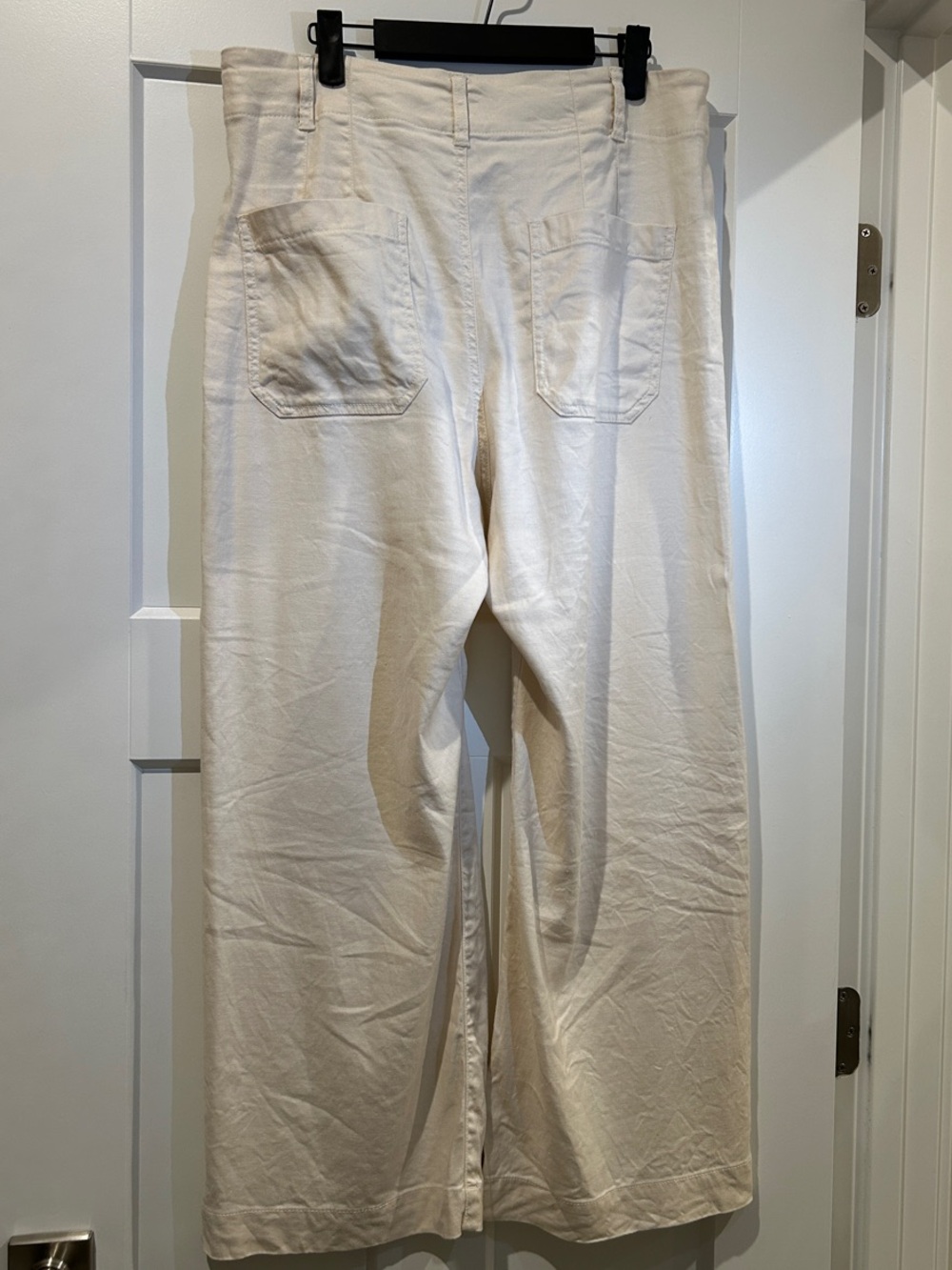 Anthropologie Colette European Linen Stretch Wide-Leg Pants in Cream - Picture 7 of 7